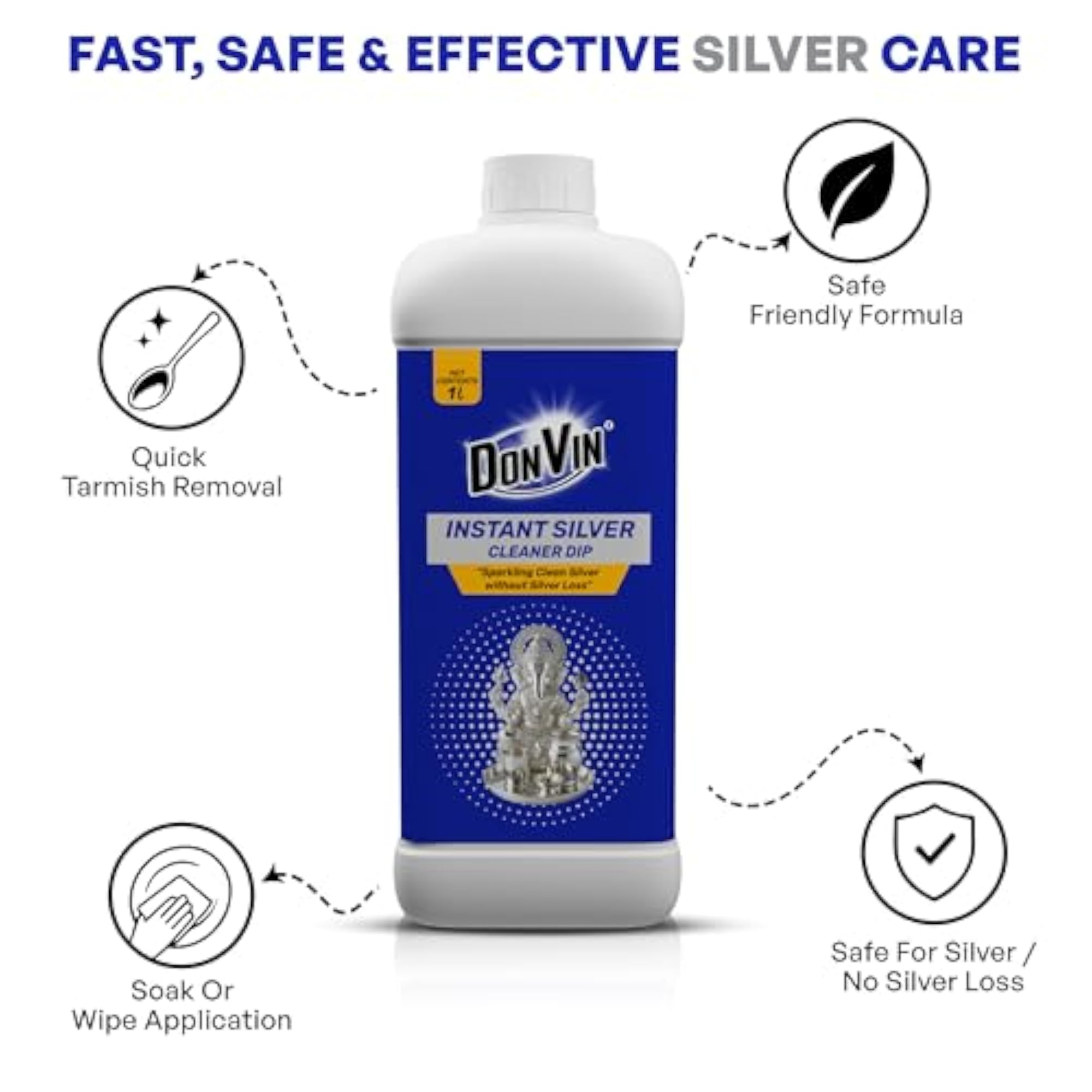 Instant Cleaning Liquid, 1Ltr for Jewellery